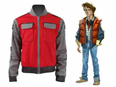 Back To Future Marty Mcfly Jacket Cosplay Costumes Adult Coat Halloween Outwear& • $47.99