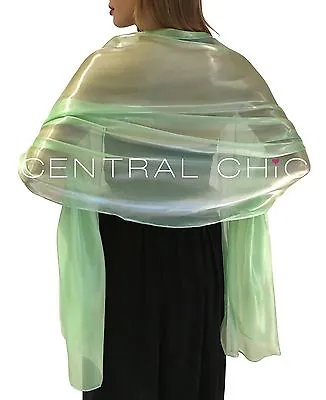 Central Chic Iridescent Wedding Pashmina Wrap Shawl Wedding Brides Bridesmaids • £8.95