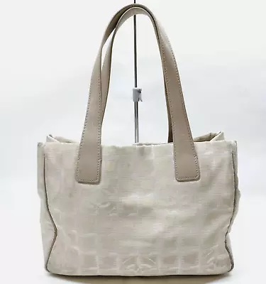 Auth Vintage Chanel New Travel Line Coco Mark Beige Tote Bag • $400