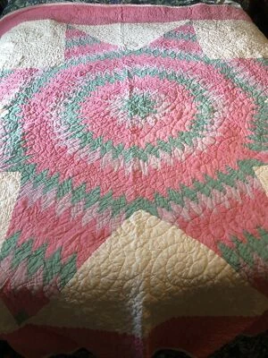 $79.99 • Buy Vintage Shades Of Pink Green Lone Star Full Quilt