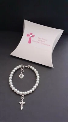 First Holy Communion / Confirmation  Bracelet + Cross Charm + Gift Box • £6.50