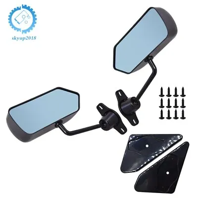 2pcs Car Racing Rearview Side Wing Mirrors Convex Glass Black Universal F1 Style • $36.32