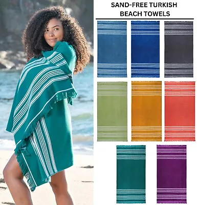$31.96 • Buy Turkish Beach Towel, Oversized Bath Pool Travel Spa Towels, Sand Free Quick Dry