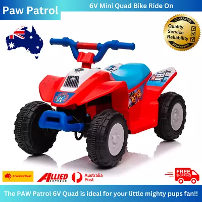Paw Patrol 6V Electric Quad Bike Battery Power Kids Ride On Toy Car Outdoor Play • $134.95