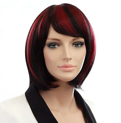 Ladies Short Wig Black Brown Blonde Red Wig Brush Bob Style Fashion Full Wigs • £15.99