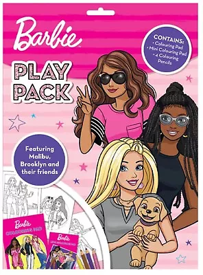 Barbie Play Pack Colouring Book Colour Pencils & Pad Activity Set Party Bags • £2.95