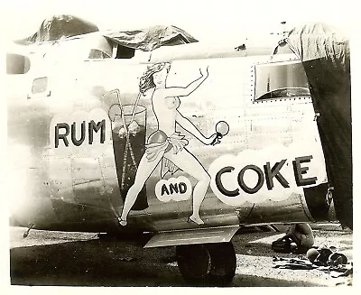 Org. Nose Art Photo: B-24 Bomber  RUM AND COKE !!! • $20.50