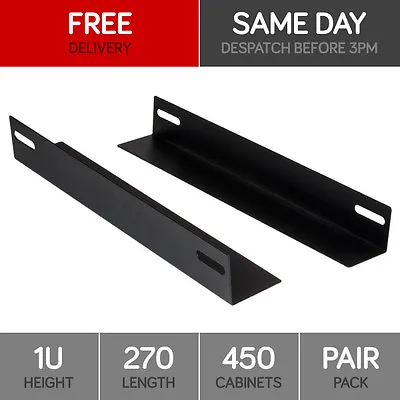 L Shape Server Rack Shelf Support Bracket 270 For 450mm Cabinet Rack Mount • £10.10