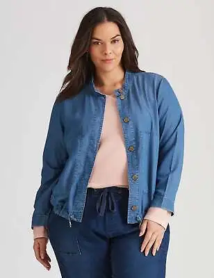 AUTOGRAPH - Plus Size - Womens Regular Denim Jacket - Blue Winter Coat - Pocket • $22.01