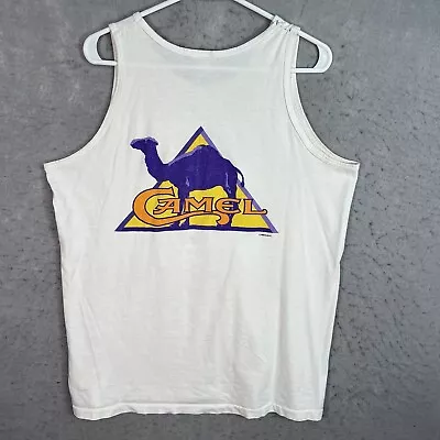 Vintage 90s Camel Cigarettes Tank Top T Shirt Adult XL White USA Made Mens • $19.99