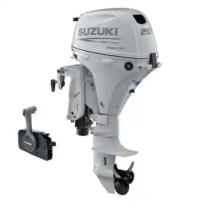 Suzuki Outboard Motor DF20ATLW5 | 20HP 4-Stroke Remote Control 20 Inch White • $3997.88