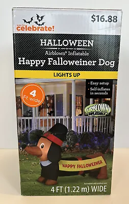 Happy Falloweiner Pilgrim Dog Dacshund Halloween Fall Airblown Inflatable 4' • $45.99