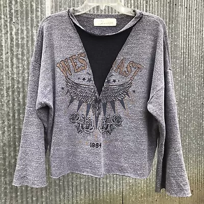 Vintage Havana Gray Boxy Sweatshirt Top Moto Biker Babe Style Graphic Small • $17.98