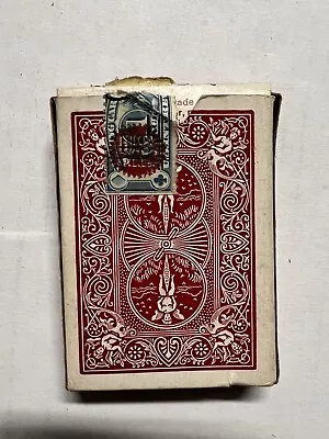 Vintage Bicycle Rider Back RED Playing Cards Tax Stamp 808 • $40