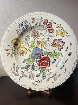 Vtg Vernon Kilns CA Pottery May Flower 13.5” Chop Plate Hand Painted Under Glaze • $49.90