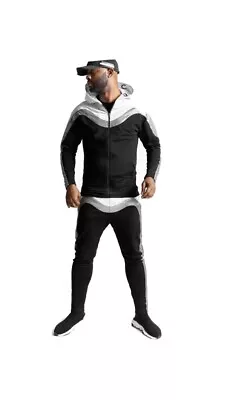 PALOCHE WARM-UP ADIDAS 3-STRIPES BLACK & GREY TRACKSUIT UNISEX All Sizes • $80