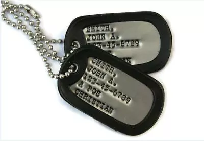 Real Debossed Military Dog Tags Dogtags Custom Personalized Made In USA USA USA • $24.97