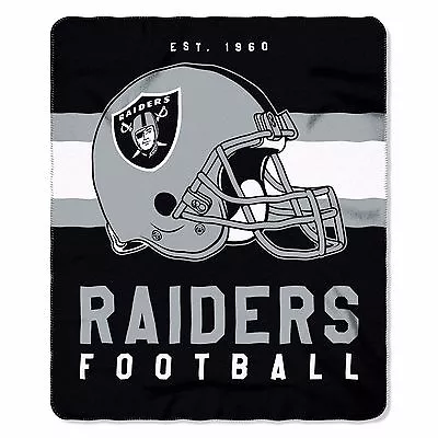 NFL Oakland Raiders Singular Design Large Soft Fleece Throw Blanket 50  X 60  • $16.99