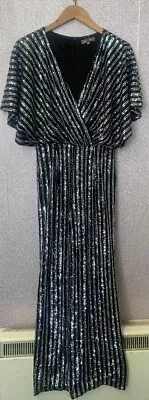 £7.99 • Buy Principles BNWT Ladies UK Size 10 Black And Silver Sparkle Jumpsuit CG L34