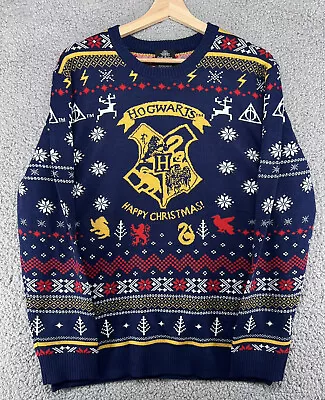 $49.94 • Buy Harry Potter Hogwarts Happy Christmas Ugly Christmas Sweater Size Large Adult