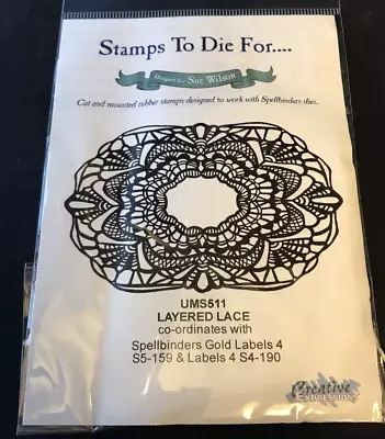 Creative Expressions Stamps To Die For Cling Rubber Stamp - Layered Lace Label • £3.50