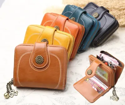 Women Genuine Leather Small Bifold Compact Womens Wallet With RFID Protection UK • £9.95