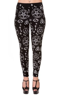 £19.99 • Buy BANNED Apparel Black Gothic Emo Punk Occult Witchcraft Pentagram Leggings 