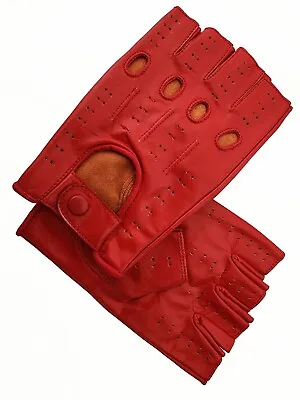 Half Finger Genuine Leather Driving Gloves Chauffeuring Chauffeur • $11.99