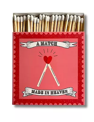 Curator Home Luxury Long Safety Matches I Match Made In Heaven Square Matchbox • £8.49