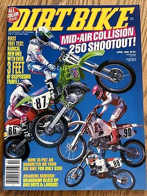 Dirt Bike April 1990 Vintage Motocross Magazine 250 Shootout KX YZ CR KTM MX • $10