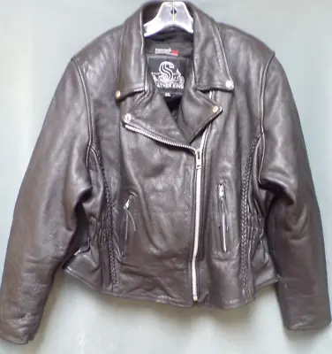 Leather King Motorcycle Jacket With Zip-out Liner Womenn's Size 5XL • $99.99