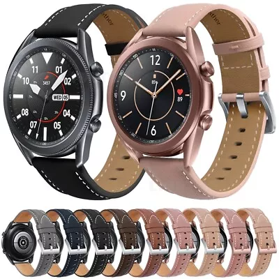 For Samsung Galaxy Watch 3 4 5 Active 2 1 40/44MM Replacement Leather Wrist Band • $14.55