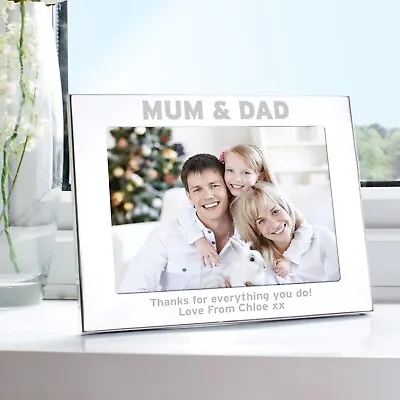 Personalised Silver 5x7 Mum & Dad Photo Frame - Mother's Day Birthday Gift • £14.99