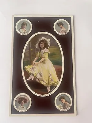 Madge Lessing & Other  Edwardian Actresses - Colour Postcard • £2