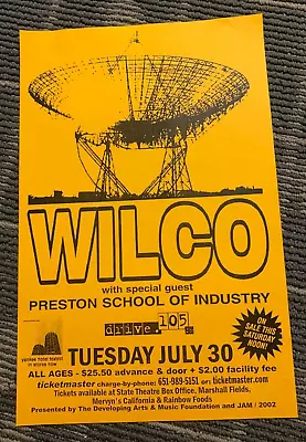 2002 Vintage Poster  Wilco  @ State Theatre Minnesota Indie Rock Jeff Tweedy • $9.95