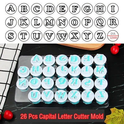 $10.68 • Buy Cake Decorating Mold Alphabet Icing Letter Fondant Capital Letters Mould Cutter