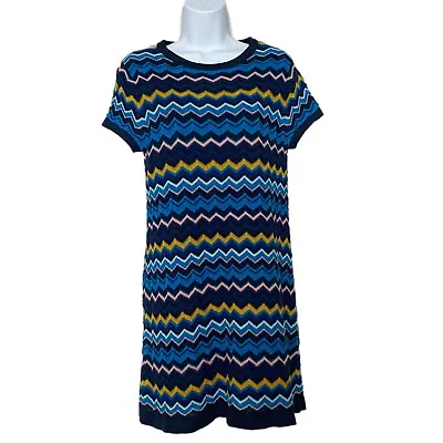 MISSONI For Target Womens Multi Color Zig Zag Cap Sleeve Lined Sweater Dress M • $37
