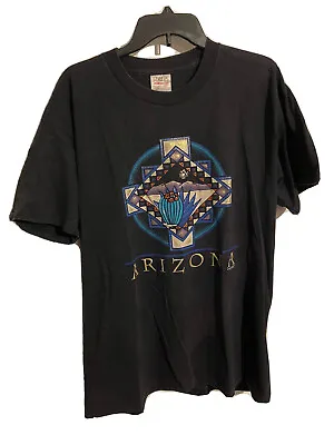 Vintage 90s Arizona T-Shirt Brieland Graphics Cactus Desert Scene Oneita Tee XL • $39.99