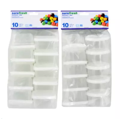 Sure Fresh Mini Storage Containers With Lids Round Or Rectangle 10-count Packs • $6.99