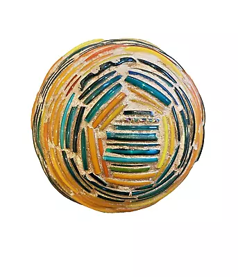 Orb Sphere Mosaic Glass Gold Shimmer Grout 4  Decorative Ball Tile Strips MCM • $28