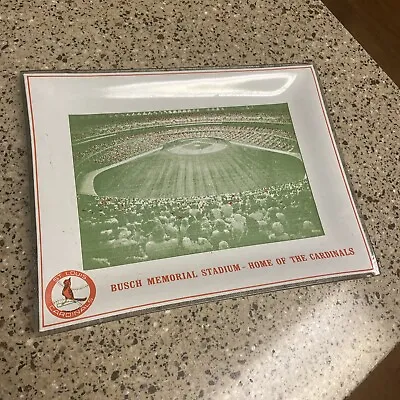 $70 • Buy Vintage & Rare Busch Memorial Stadium Glass Tray St. Louis Cardinals Baseball