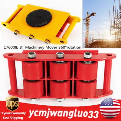 Heavy Equip Machine Dolly Skate Machinery Roller Mover Cargo Trolley 8T/12T • $52.35