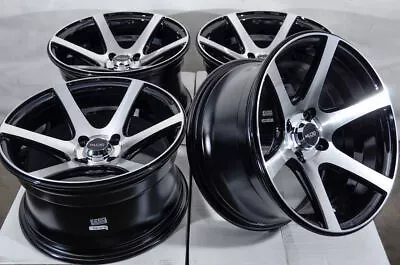 $654 • Buy 15x8 4x100 Wheels Rims Black Honda Fit Civic Mazda Miata Scion IQ Toyota Corolla