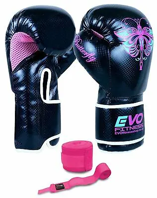 EVO Ladies Kick Boxing Gloves MMA Muay Thai Women Training Sparring UFC Girls • $22.18