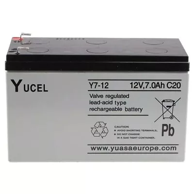 Yucel 12V 7Ah Sealed Lead Acid Battery -  Y7-12  • £17.74