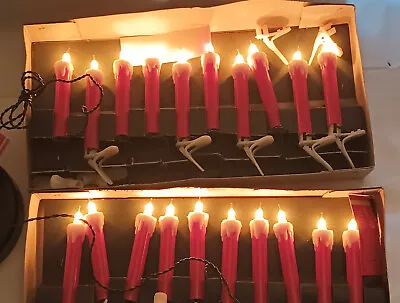 $19.99 • Buy Vintage Italian Mini Candle Christmas Tree Lights Push In Bulbs Working Cond 2