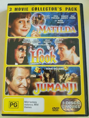 $9.95 • Buy Matilda / Hook / Jumanji (DVD, 1996) 3 Movies - Robin Williams - Free Post