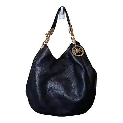 Michael Kors Fulton Cinder Pebble Leather Carryall Shoulder Handbag Purse $398 • $71.83