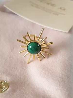 Lola Rose Sunburst Ring Green Malachite Stirling Silver 925 N-o Medium - Large • £40