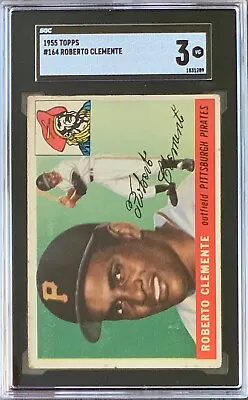 1955 Topps #164 Roberto Clemente Pirates Rookie Card SGC 3 VG+FREE SHIPPING! • $2195